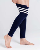 Striped Knit Cotton Blend Leg Warmers