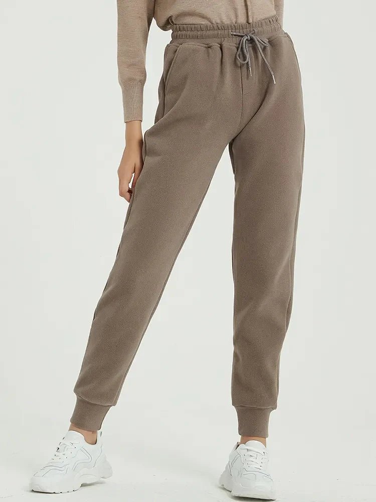 Drawstring Thick Velvet Joggers