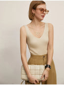 Solid V-neck Sexy Slim Vest