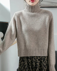 Wool Turtleneck Slim Knit Sweater