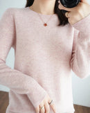Merino Wool Round Neck Pullover Sweater