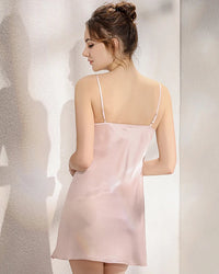 Deep-V Spaghetti-Strap Mini Nightgown