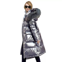 Fur Collar Hooded Long Parka Coat