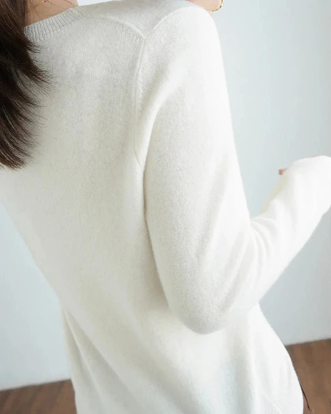 Merino Wool Round Neck Pullover Sweater