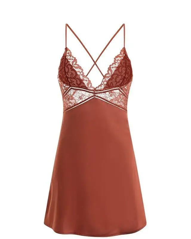 Sexy Lace Satin Nightdress
