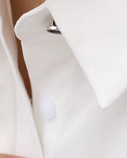 Straight Cut Office Blouse Long Sleeve
