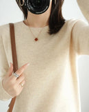 Merino Wool Round Neck Pullover Sweater