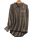 Striped Turn-down Collar Wool Knitted Shirt