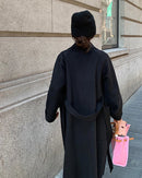 Wool Belted Long Warp Coat