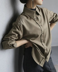 Loose Long-Sleeve Button Shirt