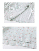 Long-sleeved Shirt & Pants Satin Pajamas Set