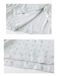 Long-sleeved Shirt & Pants Satin Pajamas Set