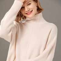 Turtleneck Solid Color Cashmere Sweater