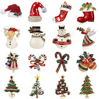 Christmas Tree Rhinestone Brooches
