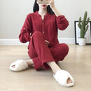 Long Sleeve Shirt & Trouser Cotton Pajamas Suit
