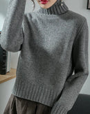 Wool Turtleneck Slim Knit Sweater