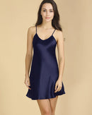 Deep-V Spaghetti-Strap Mini Nightgown