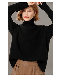 Turtleneck Solid Color Cashmere Sweater