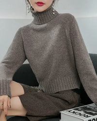 Wool Turtleneck Slim Knit Sweater