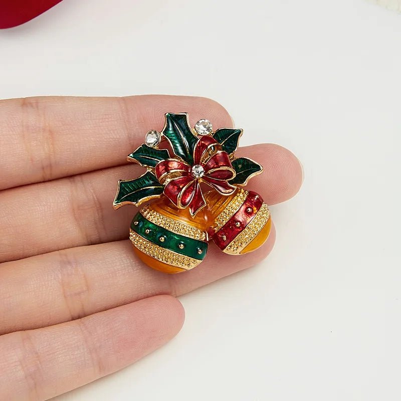 Christmas Tree Rhinestone Brooches