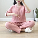 Long Sleeve Shirt & Trouser Cotton Pajamas Suit