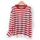 Round-Neck Wool Striped Pullover Sweater