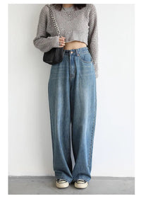 High Waist Wide Leg Denim Pants