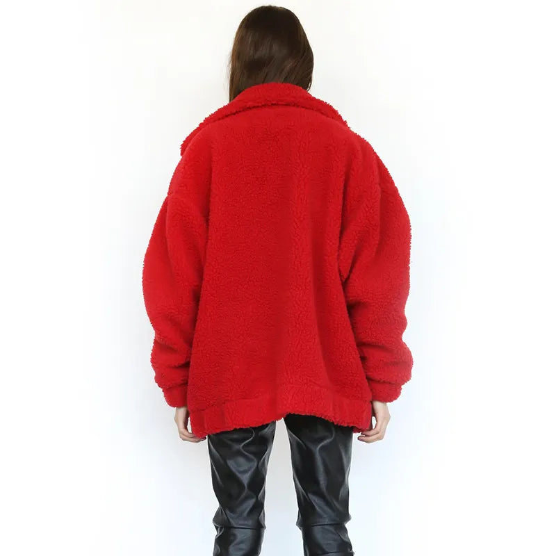 Teddy Fleece Faux Fur Jacket