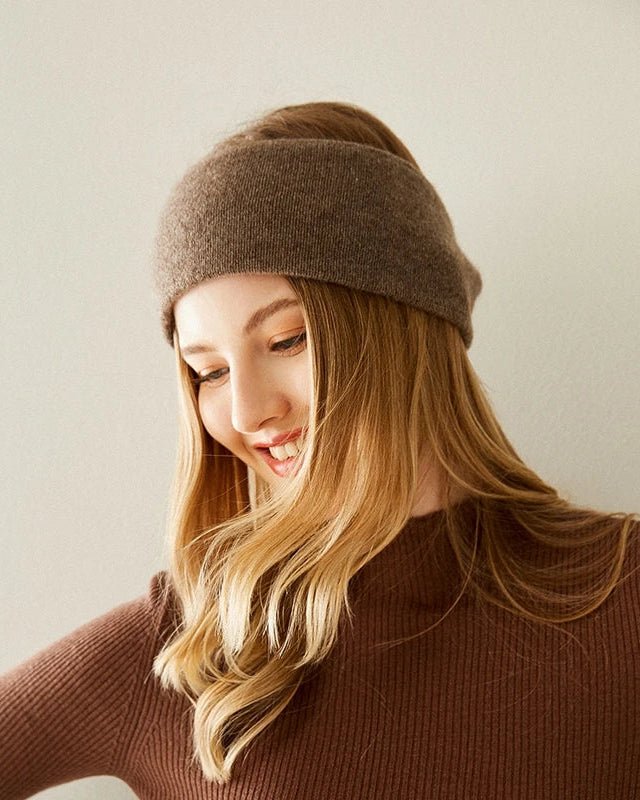 Knitted Cashmere Cross-Shaped Warm Headband