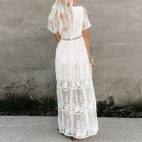 Embroidery Boho Lace Maxi Dress