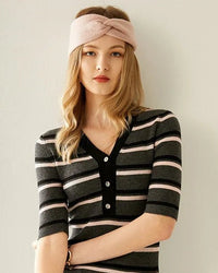 Knitted Cashmere Cross-Shaped Warm Headband
