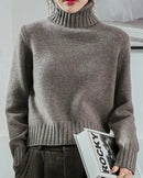 Wool Turtleneck Slim Knit Sweater