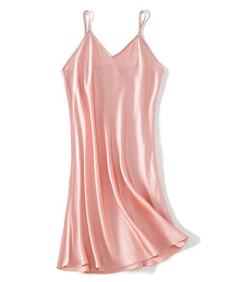Mulberry Silk V-Neck Slip Nightgown