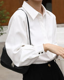 Straight Cut Office Blouse Long Sleeve