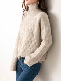 Slouchy Turtleneck Wool Sweater