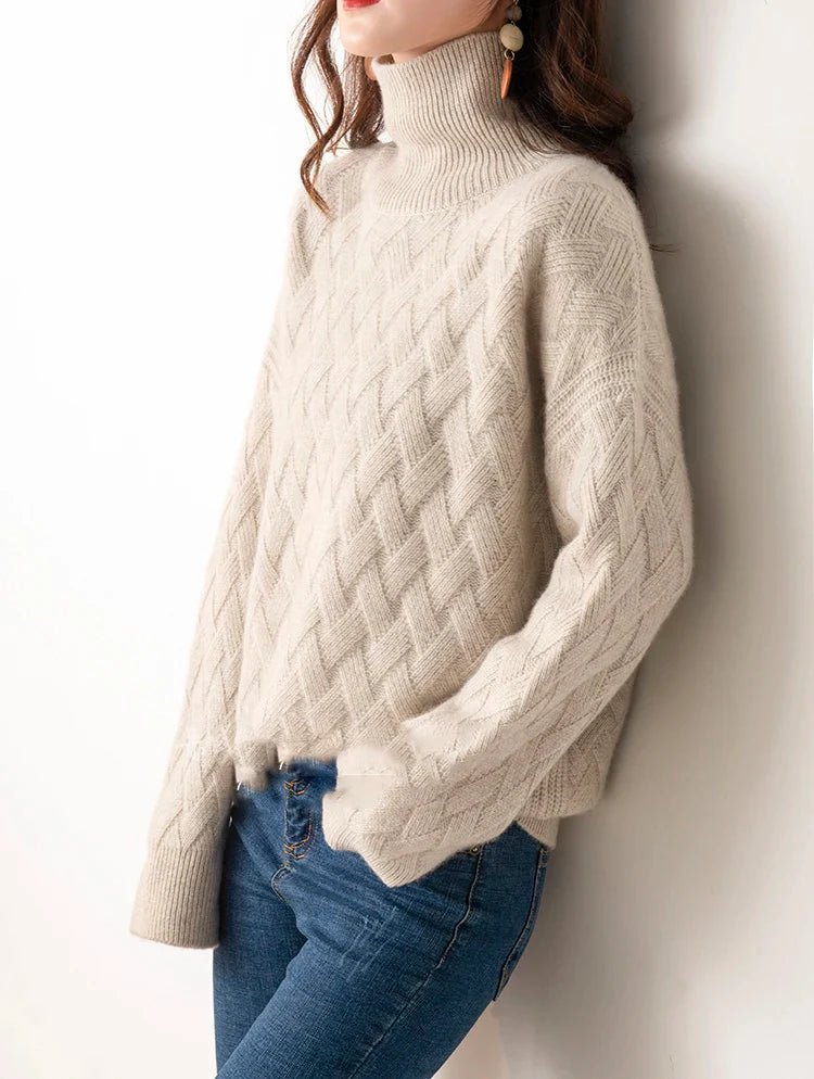 Slouchy Turtleneck Wool Sweater