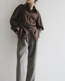 Loose Long-Sleeve Button Shirt