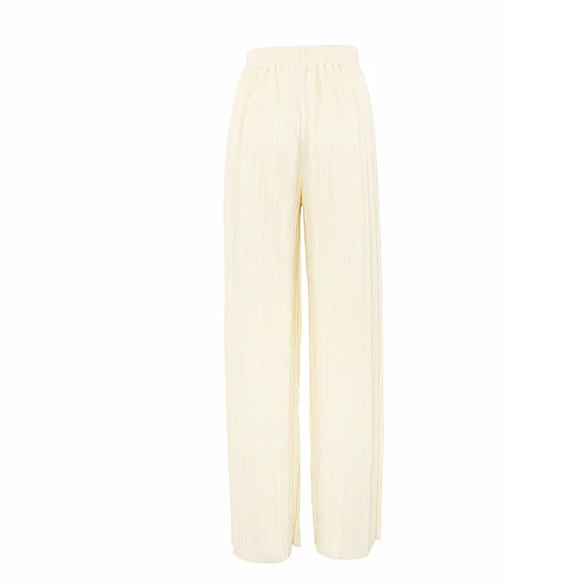 Pleated Blouse & Wide Leg Pants Set