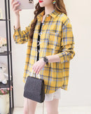 Plaid Lapel Single-Breasted Loose Shirt