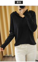 Solid Cotton Knitted Hoodie