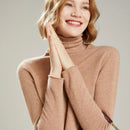 Solid Color Turtleneck Wool Pullover Sweater