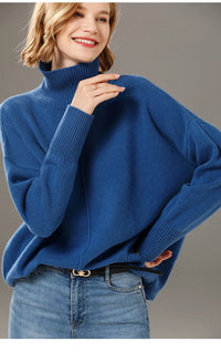 Turtleneck Solid Color Cashmere Sweater