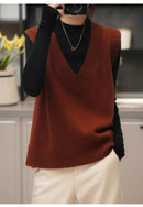 V-Neck Wool Knitted Sweater Vest