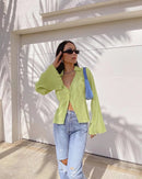 Pleated Long Sleeve Shirt And Pants Set