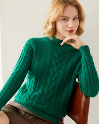 Cable Knit O-neck Wool Sweater