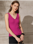 Solid V-neck Sexy Slim Vest