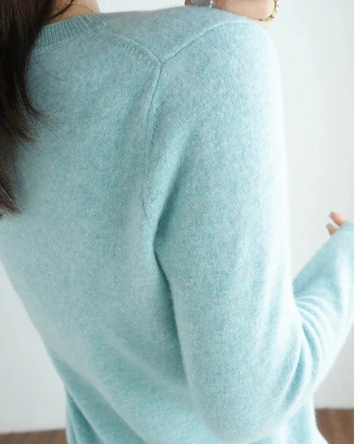 Merino Wool Round Neck Pullover Sweater
