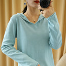 Solid Cotton Knitted Hoodie