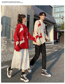 Oversized Reindeer Jacquard Couples Christmas Sweater