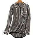 Striped Turn-down Collar Wool Knitted Shirt